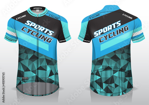 jersey bicycle front and back view, sporty design ready to print in textile and fabric,