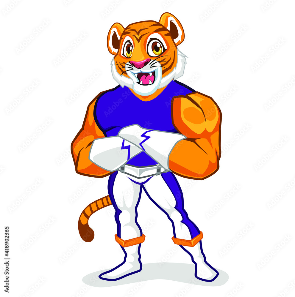 Cartoon Tiger Mascot, Vector Format