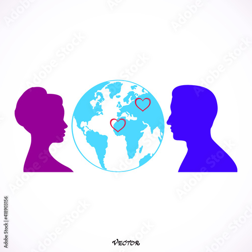 Wallpaper Mural lovers at round the globe, honeymoon trip, honeymoon Torontodigital.ca