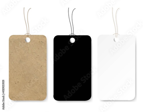 Colorful Price Tags Set White Background With Gradient Mesh, Vector Illustration