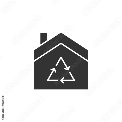 Eco house icon isolated on white background. Recycle symbol modern, simple, vector, icon for website design, mobile app, ui. Vector Illustration