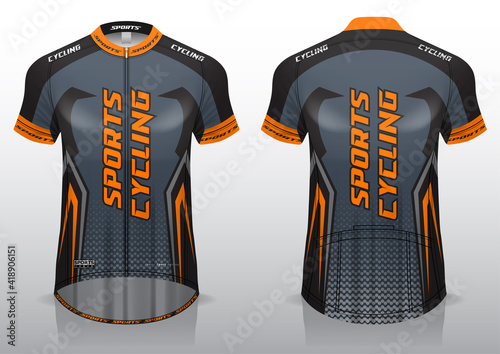 jersey bicycle front and back view, sporty design ready to print in textile and fabric,