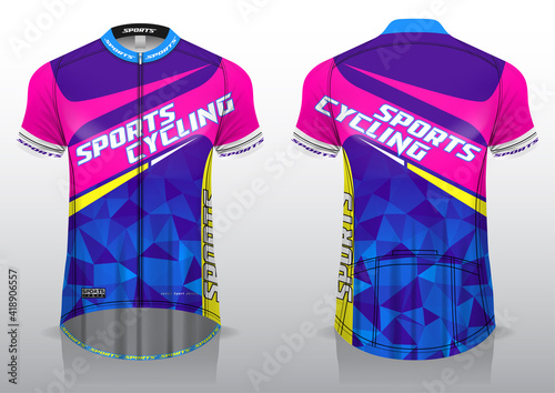 jersey bicycle front and back view, sporty design ready to print in textile and fabric, photo