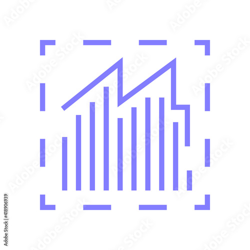 company data line art icon fluctuating, simple pictogram symbol