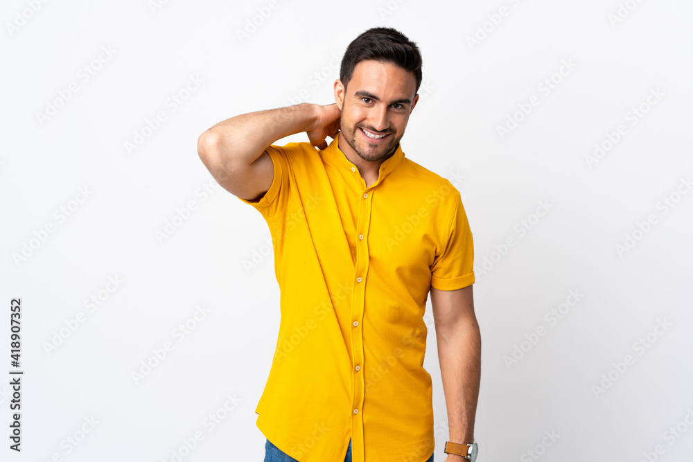 Young handsome man over isolated background laughing Young handsome man over isolated background laughing