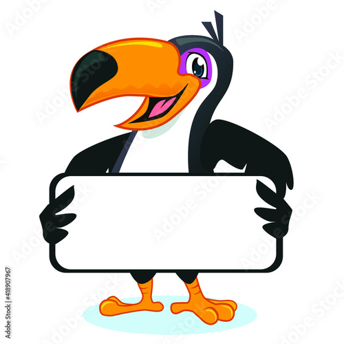 toucan mascot cartoon in vector
