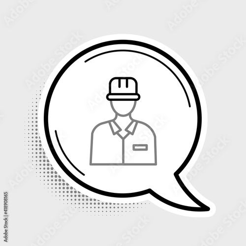 Line Oilman icon isolated on grey background. Colorful outline concept. Vector.