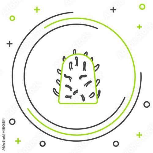 Line Rabies virus disease microorganisms icon isolated on white background. Colorful outline concept. Vector.