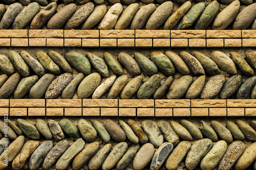 Historic wall of stones texture