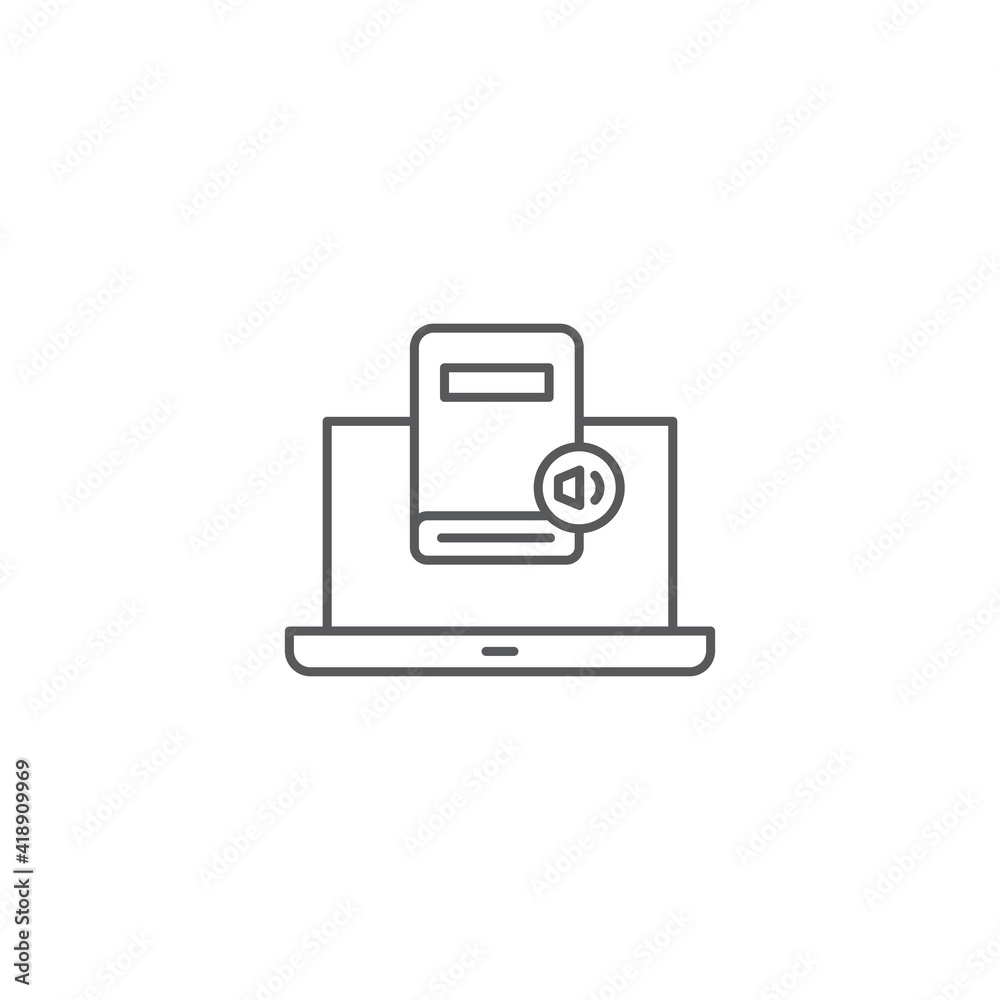 online audio book line icon linear style sign for mobile concept and web design computer screen online audio book line icon linear style sign for mobile concept and web design computer screen