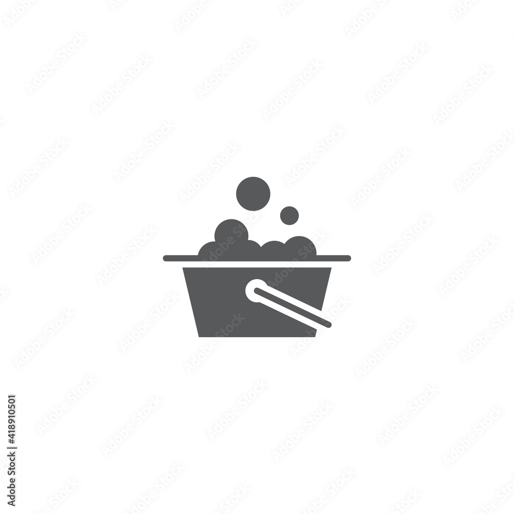 mop bucket with foam soap line icon linear style sign for mobile concept and web design bucket