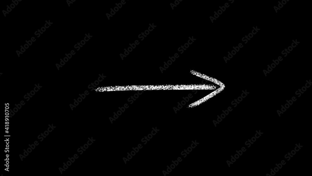 Animation with arrows and symbols drawn with chalk. Transparent background