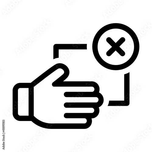 Don't touch anything with your hands to prevent coronavirus infection, avoid contact restrictions dues to covid-19 global pandemic vector icon