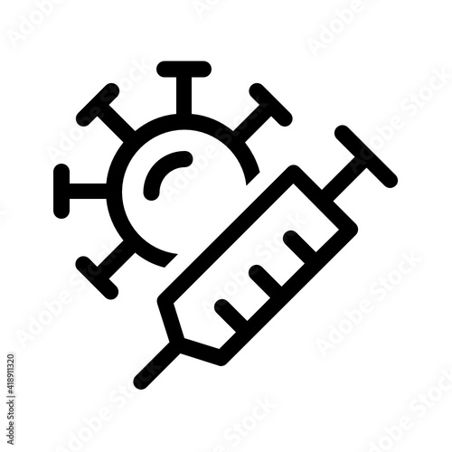 Vaccine icon for coronavirus pandemic, preventive vaccination for stop covid-19