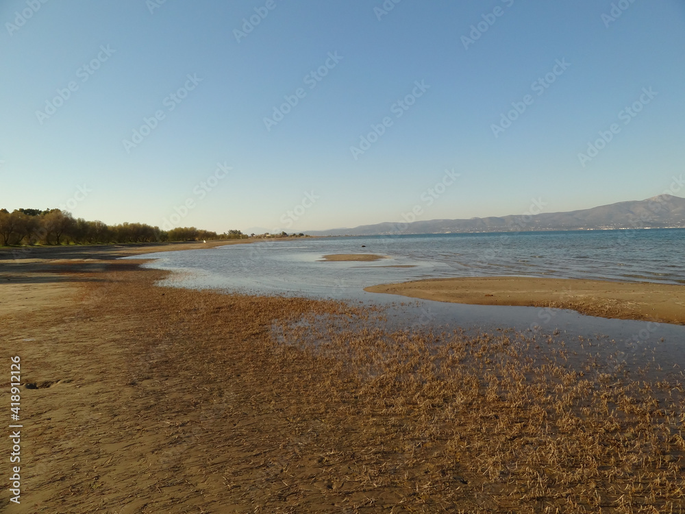 summer in the coast close to sea, city Oropos Greece 