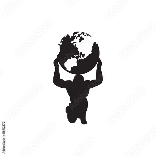 Atlas lifts globe logo design template
