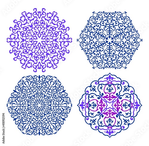 Beautiful ornaments in the form of a circle