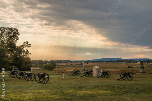 Canvas Print Gettysburg battle field in Pennsylvania.