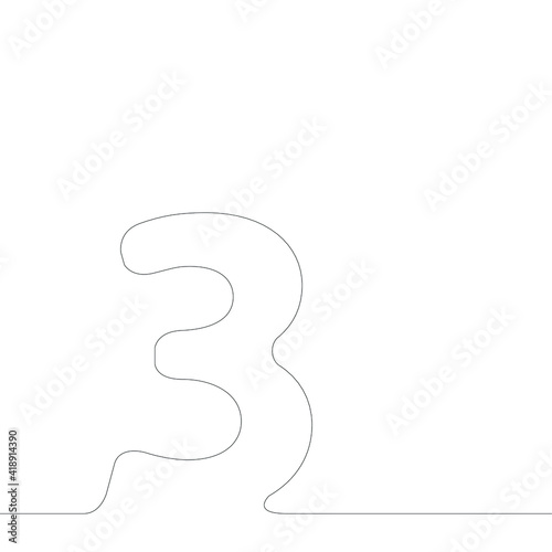 One Lines Design . Vector Background.Abstract Numbers . illustration.