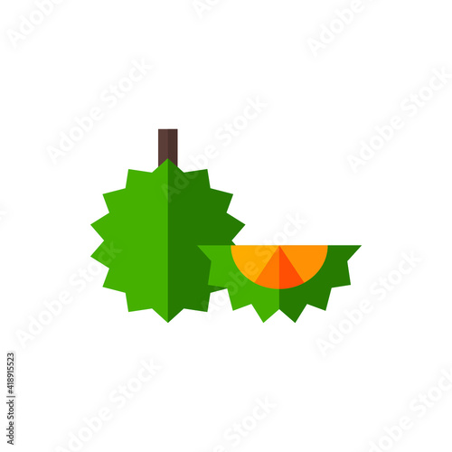 Durian, Jackfruit Flat Icon Logo Illustration Vector Isolated. Fruit and Healthy Food Icon-Set. Suitable for Web Design, Logo, App, and Upscale Your Business.