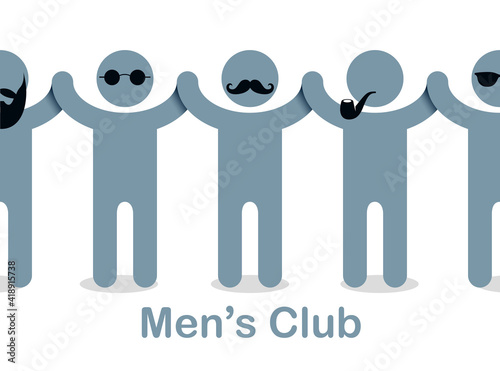 Man day international holiday, gentleman club, male solidarity concept vector illustration icon or greeting card.