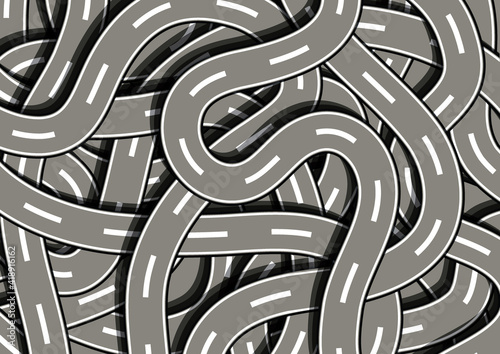 background with grey tangled roads.