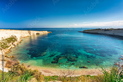 Fototapeta Naklejka Na Ścianę i Meble -  Beautiful cliffs of Malta at the Marsaxlokk village