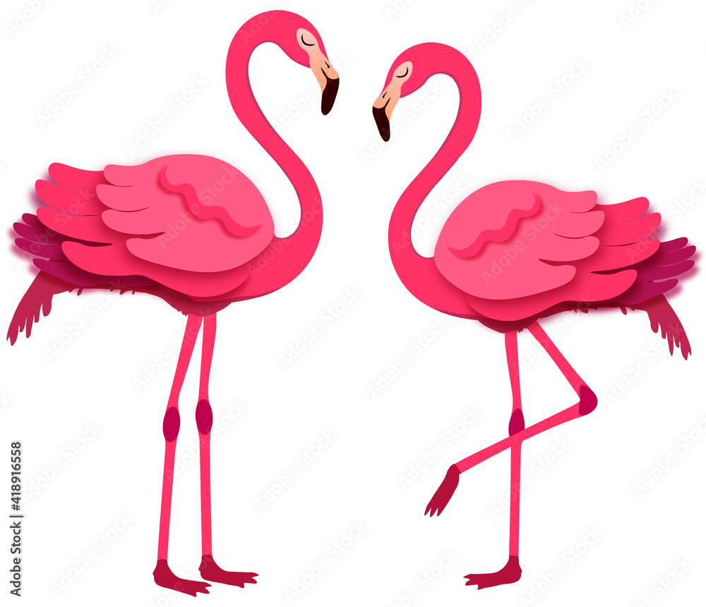 pink flamingo vector