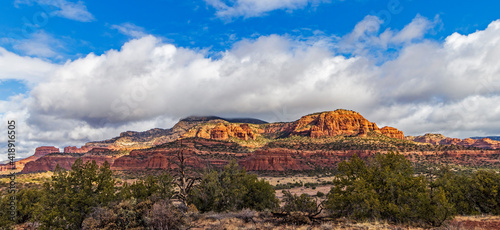 Wide Ratio Landscape Of Red Rock Mountains In Sedona, AZ.