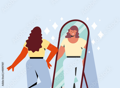woman and mirror