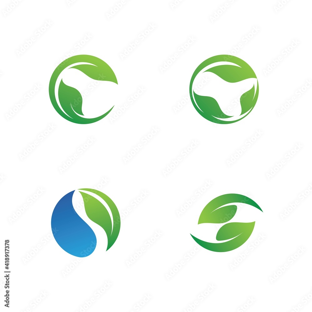 Logos of green Tree leaf ecology Logos of green Tree leaf ecology