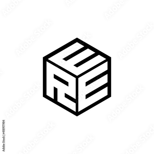 REE letter logo design with white background in illustrator, cube logo, vector logo, modern alphabet font overlap style. calligraphy designs for logo, Poster, Invitation, etc.