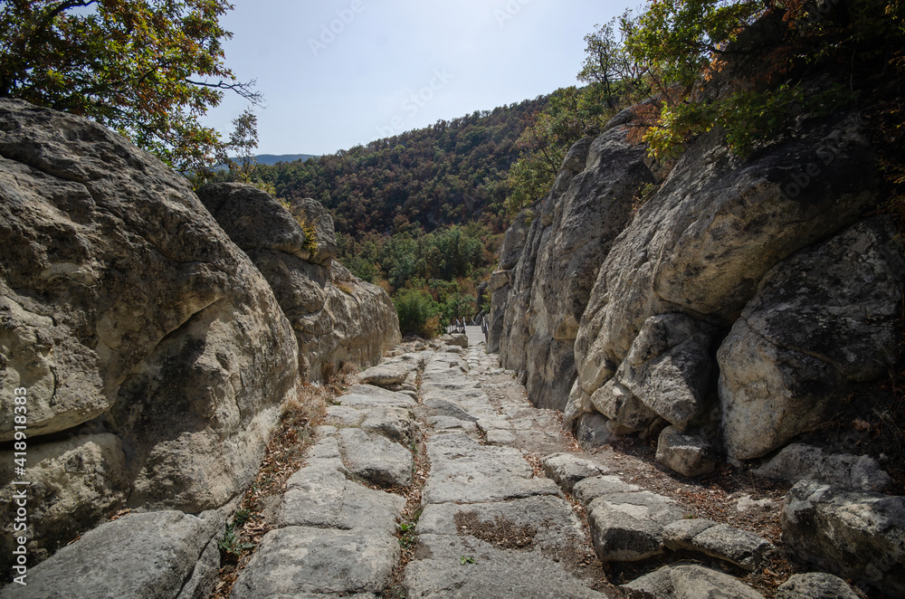 The ruins of ancient Thracian city of Perperikon, which is thought to have been a sacred place is located in Kardzhali Region, Bulgaria The ruins of ancient Thracian city of Perperikon, which is thought to have been a sacred place is located in Kardzhali Region, Bulgaria