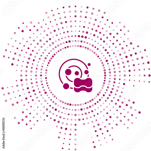 Purple Washing dishes icon isolated on white background. Cleaning dishes icon. Dishwasher sign. Clean tableware sign. Abstract circle random dots. Vector.
