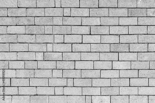 Vintage white stone brick wall pattern and background seamless
