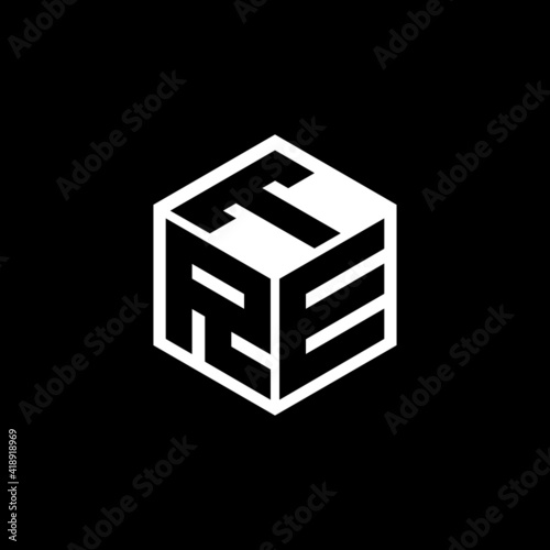 RET letter logo design with black background in illustrator, cube logo, vector logo, modern alphabet font overlap style. calligraphy designs for logo, Poster, Invitation, etc.
