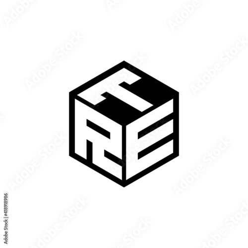 RET letter logo design with white background in illustrator, cube logo, vector logo, modern alphabet font overlap style. calligraphy designs for logo, Poster, Invitation, etc.