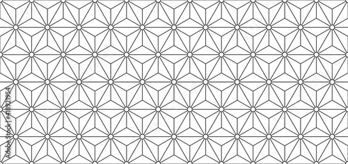 Abstract asanoha pattern. Seamless gray background. Japan style.