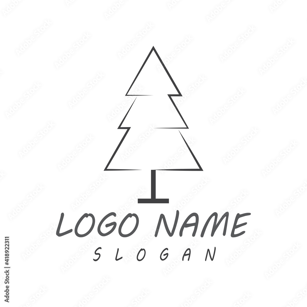 Tree Line Logo Template vector symbol nature Tree Line Logo Template vector symbol nature