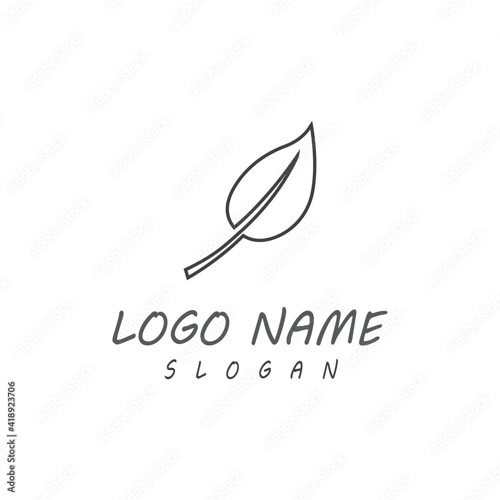 Leaf line icons vector leaves logo design Leaf line icons vector leaves logo design