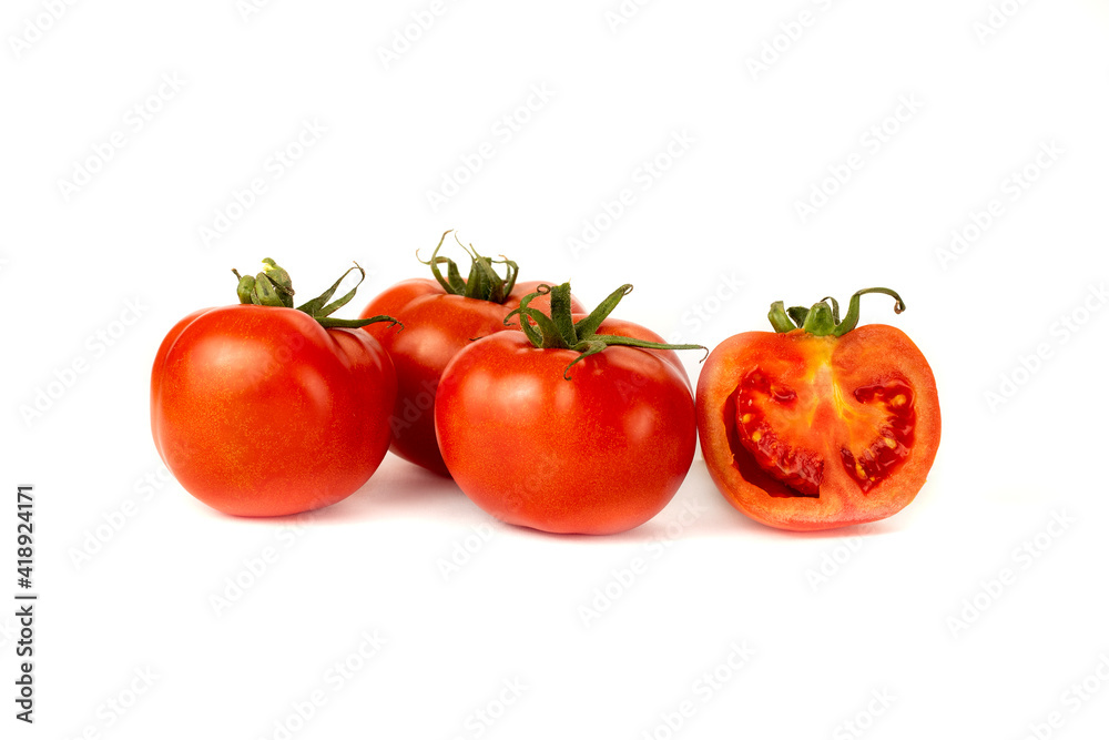 Tomatoes on a white background for internet and eshop use Tomatoes on a white background for internet and eshop use
