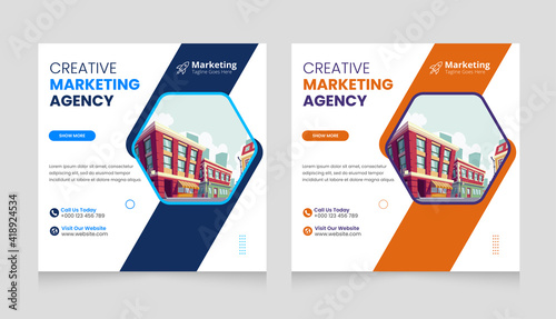 Creative social media post banner template, Corporate social media web banner design, Facebook Post, Instagram Post template	