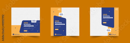 school admission social media post template 