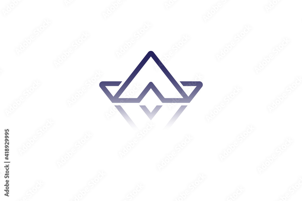Letter A logo with shadow Letter A logo with shadow