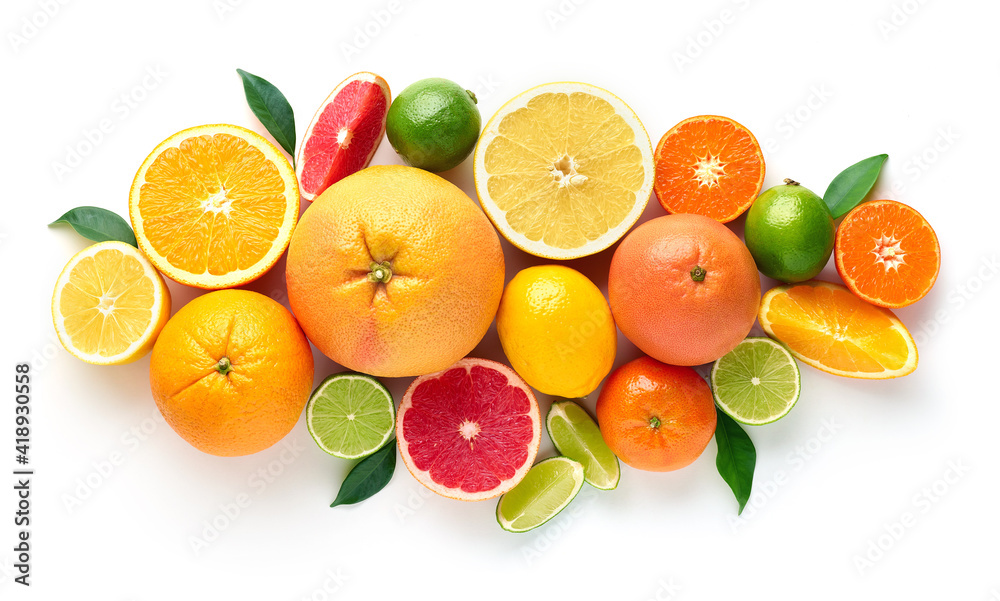 Creative composition of colorful citrus fruits Creative composition of colorful citrus fruits
