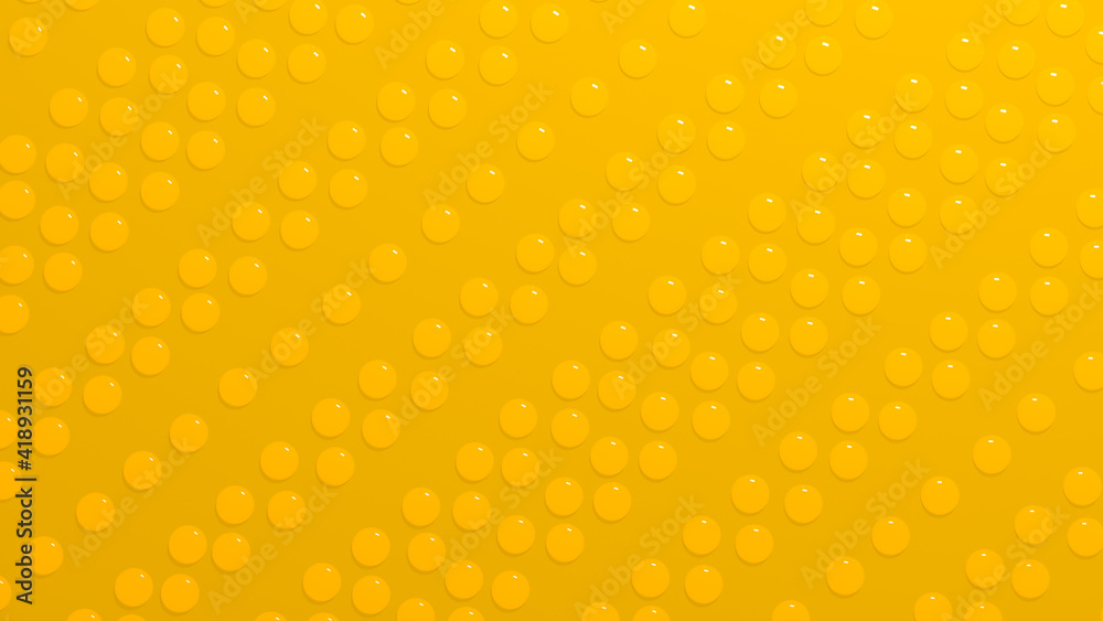 3d render texture of yellow drops or balls on a yellow background 