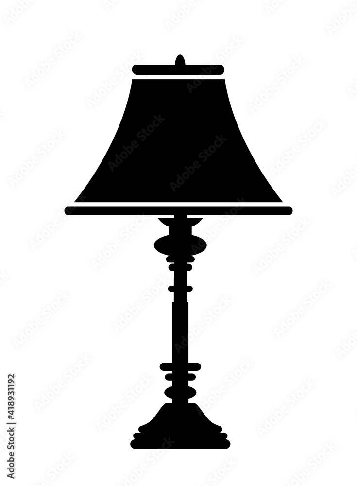 Obraz premium Vector decoration object element retro of table floor lamp