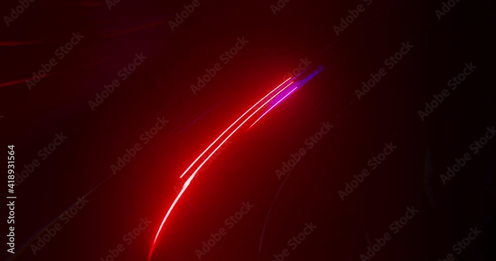 Super high speed traffic in curved tunnel. Travel concept, Science hype speed, teleport movement, warp speed.  high-energy visualization of highway and city car and truck . VJ Seamless loop, 3D render