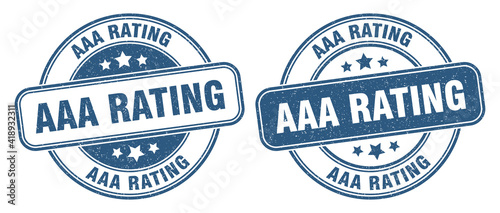 aaa rating stamp. aaa rating label. round grunge sign