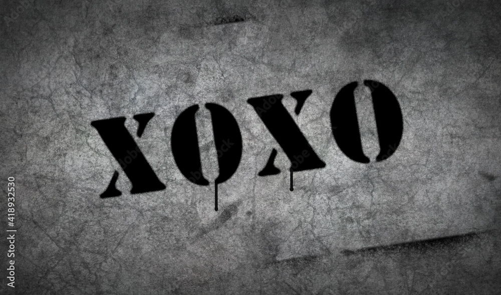 Xoxo symbol spray painted on the concrete wall Xoxo symbol spray painted on the concrete wall